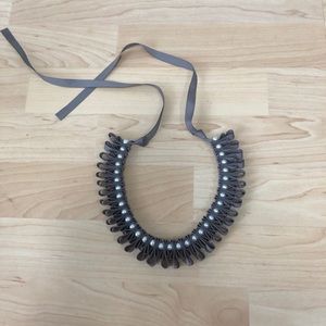 NEW Ribbon And Pearl Twist And Pleat Necklace